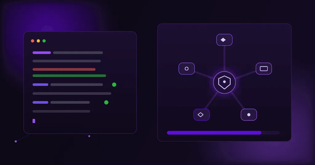 Claude Sonnet 5 featured graphic showing a dark mode AI coding terminal panel next to an agent orchestration hub, in purple branding