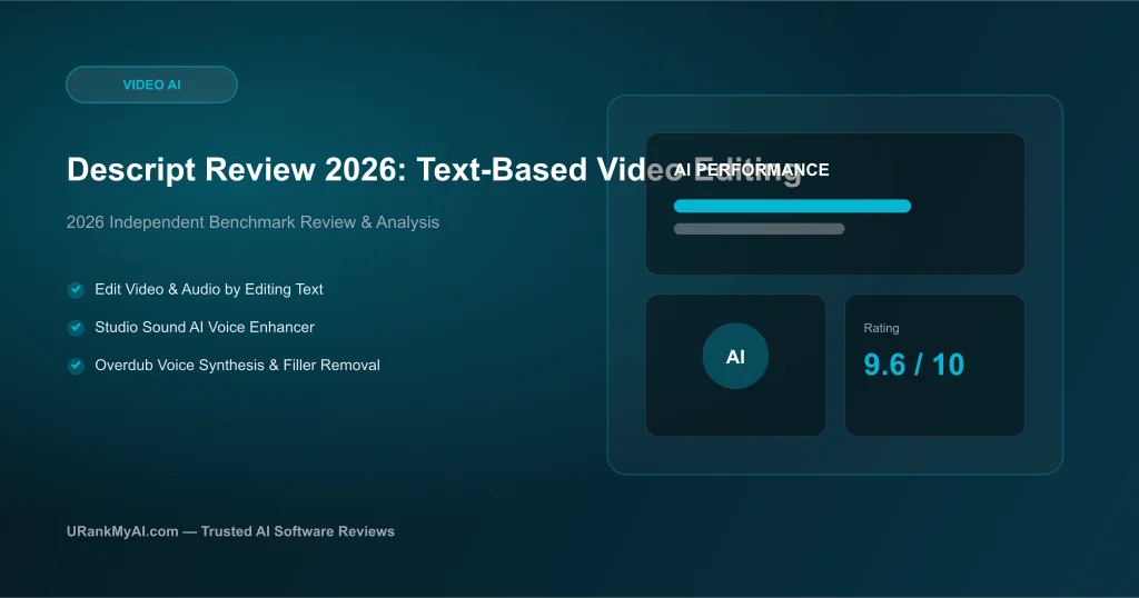 Descript Review 2026: Text-Based Podcast & Video Editing with AI featured graphic