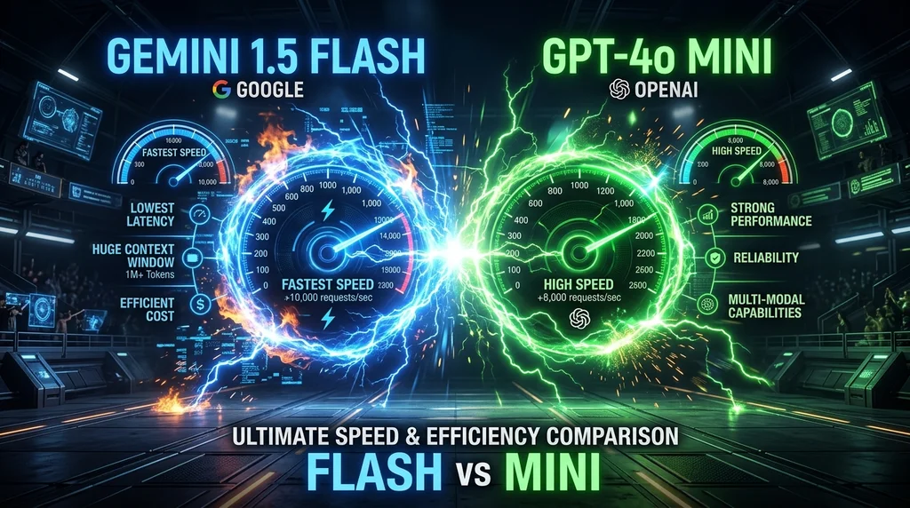 Gemini 1.5 Flash vs GPT-4o Mini (2026): Battle of Lightweight LLMs featured graphic