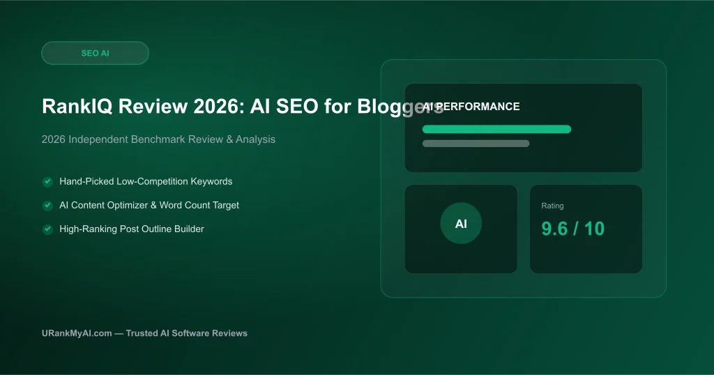 RankIQ Review 2026: AI SEO Tool for Niche Bloggers & Content Creators featured graphic