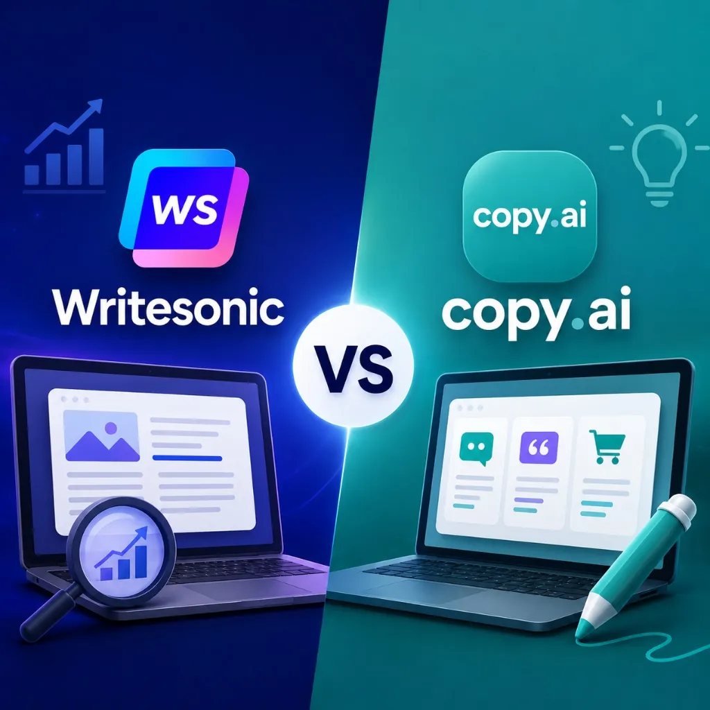 Writesonic vs Copy.ai logo comparison